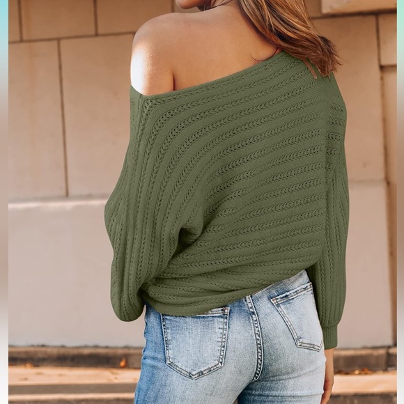 Zesica Women's Casual Long Sleeve Crew Neck Cable Knit Loose Pullover Sweater - Picture 3 of 12